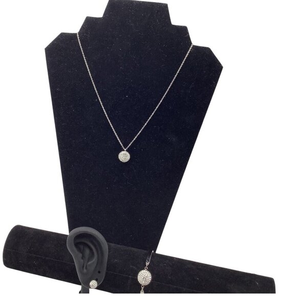 Stainless Steel Jewelry Set Necklace Earrings Bracelet Silver Tone For Women - Picture 9 of 10